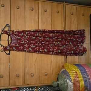 Gudrun Sjoden Burgundy Floral Maxi Dress